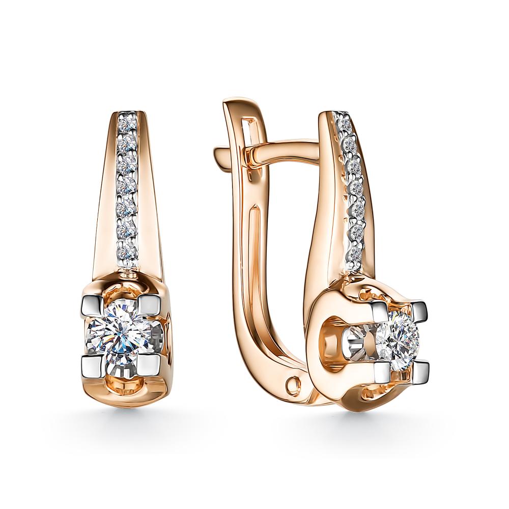 

Серьги из красного золота с бриллиантом АЛЬКОР 24244-100, 24244-100