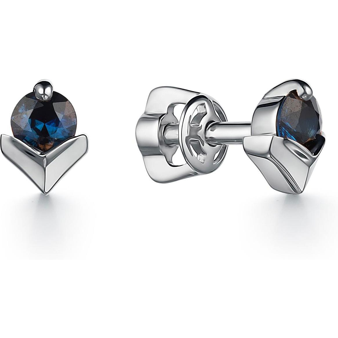 

Серьги-пусеты из белого золота с сапфиром АЛЬКОР 24188-202, 24188-202