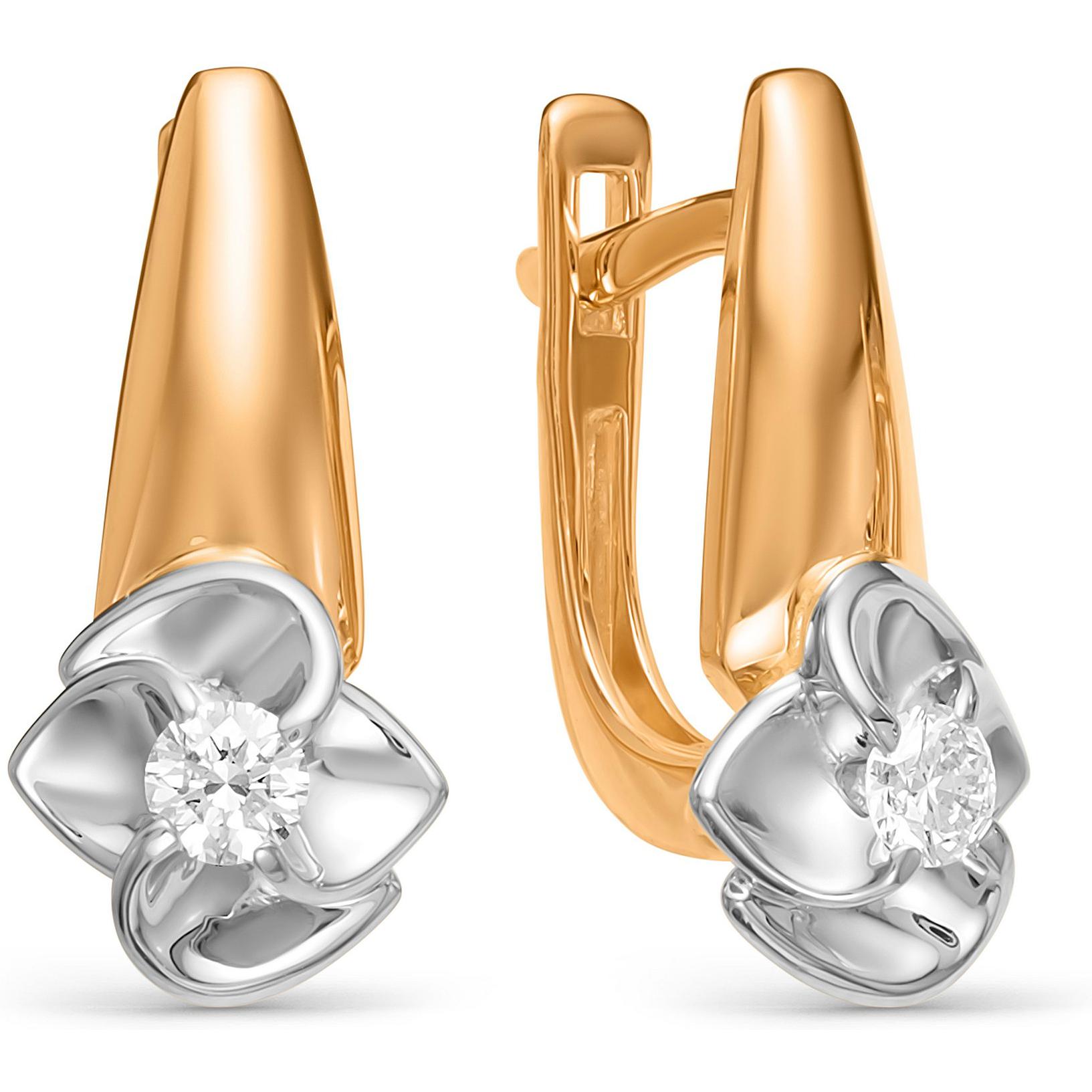

Серьги из красного золота с бриллиантом АЛЬКОР 22694-100, 22694-100