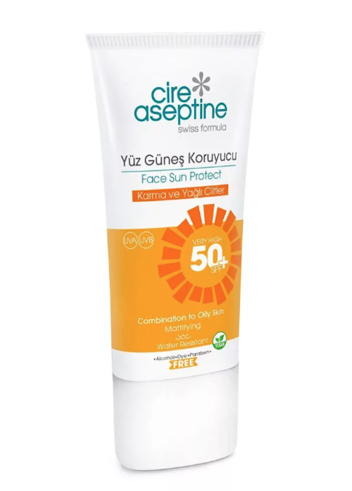 

Турецкий солнцезащитный крем для лица для жирной кожи Cire Aseptine Sun 50 SPF 50 мл