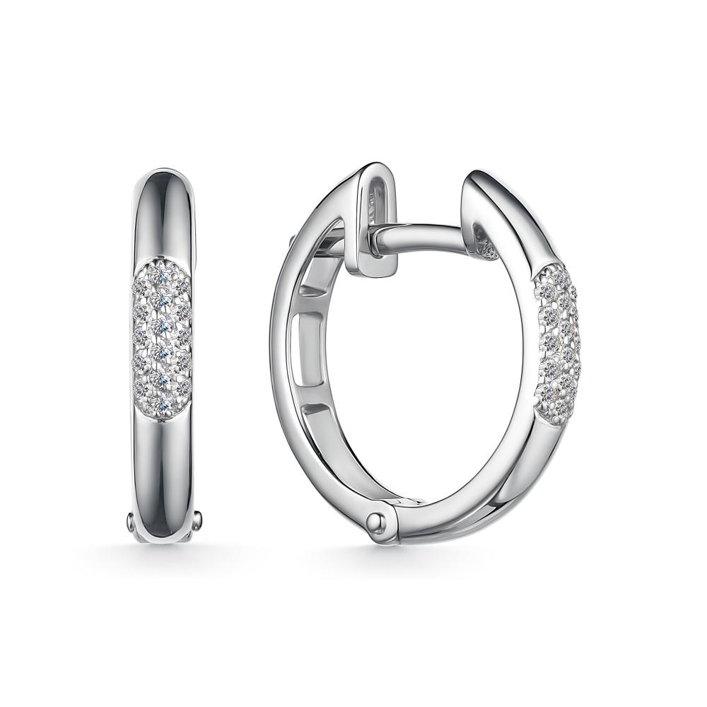 

Серьги из белого золота с бриллиантом АЛЬКОР 24099-200, 24099-200