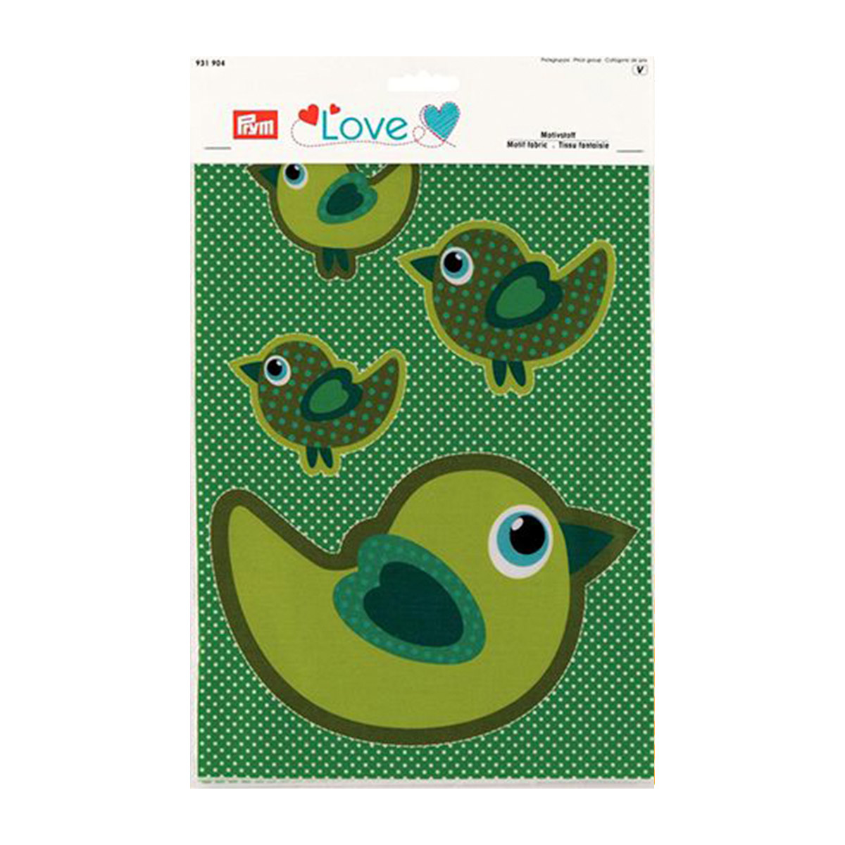 

931904 Ткань с рисунком "Птица" Prym Love, 2 шт., Зеленый