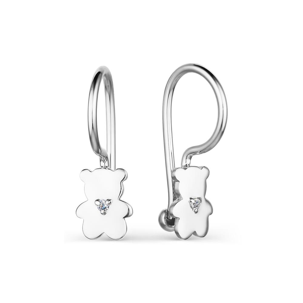 

Серьги из белого золота с бриллиантом АЛЬКОР 23975-200, 23975-200