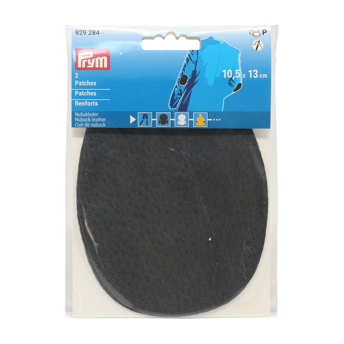 

929284 Заплатки нубyк, пришивные, 10,5х13см, антрацитовый, Prym
