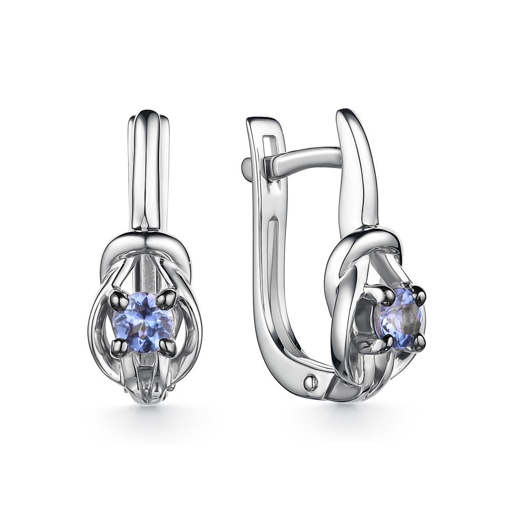 

Серьги из белого золота с танзанитом АЛЬКОР 24187-204, 24187-204