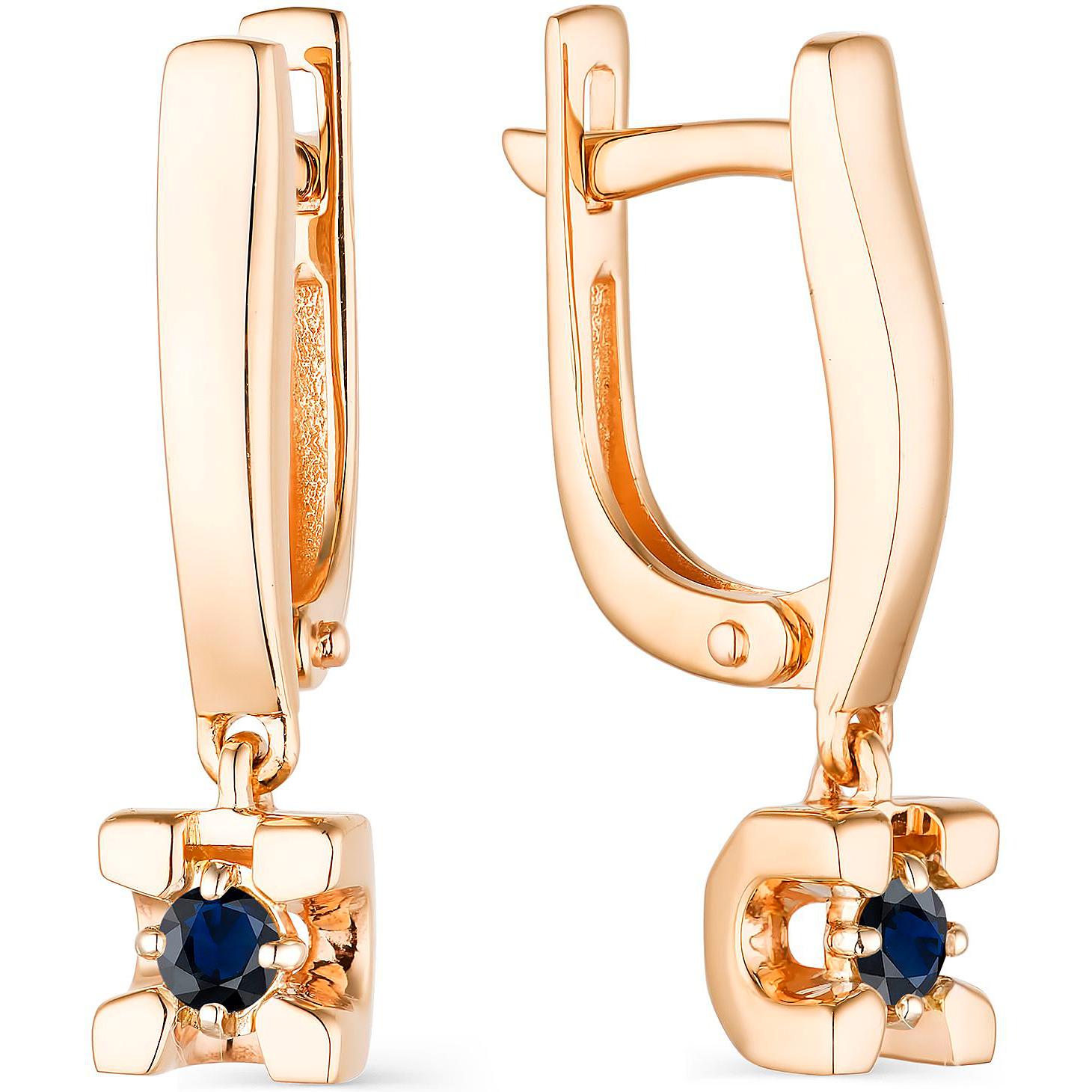 

Серьги из красного золота с сапфиром АЛЬКОР 23704-102, 23704-102