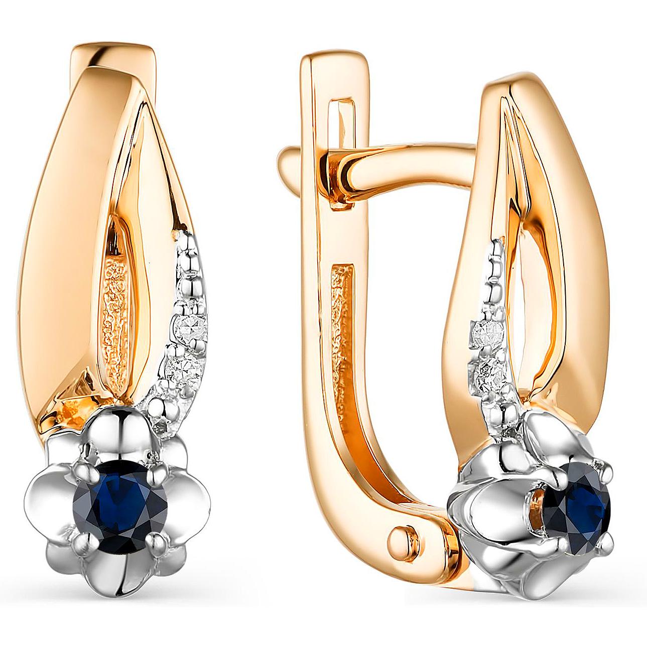

Серьги из красного золота с бриллиантом АЛЬКОР 23584-102, 23584-102