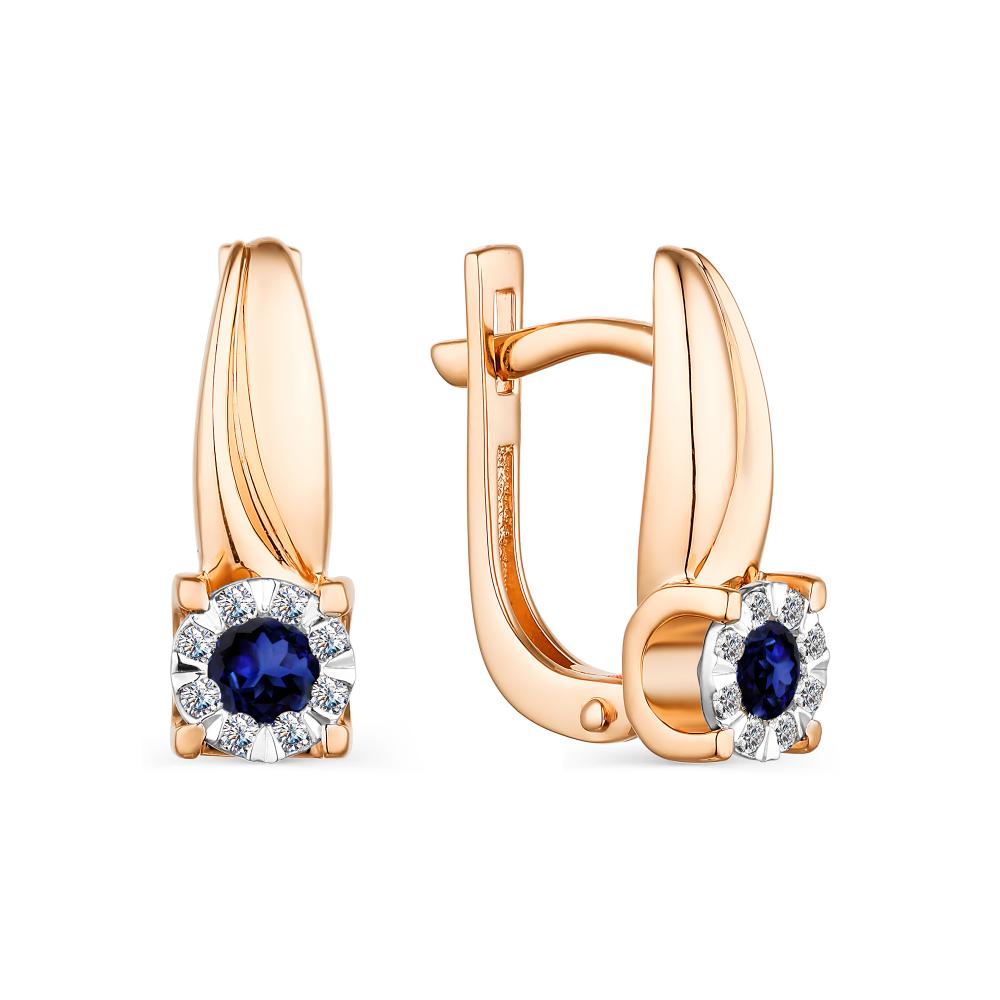 

Серьги из красного золота с бриллиантом АЛЬКОР 23714-102, 23714-102