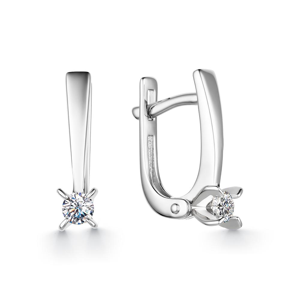 

Серьги из белого золота с бриллиантом АЛЬКОР 23995-200, 23995-200