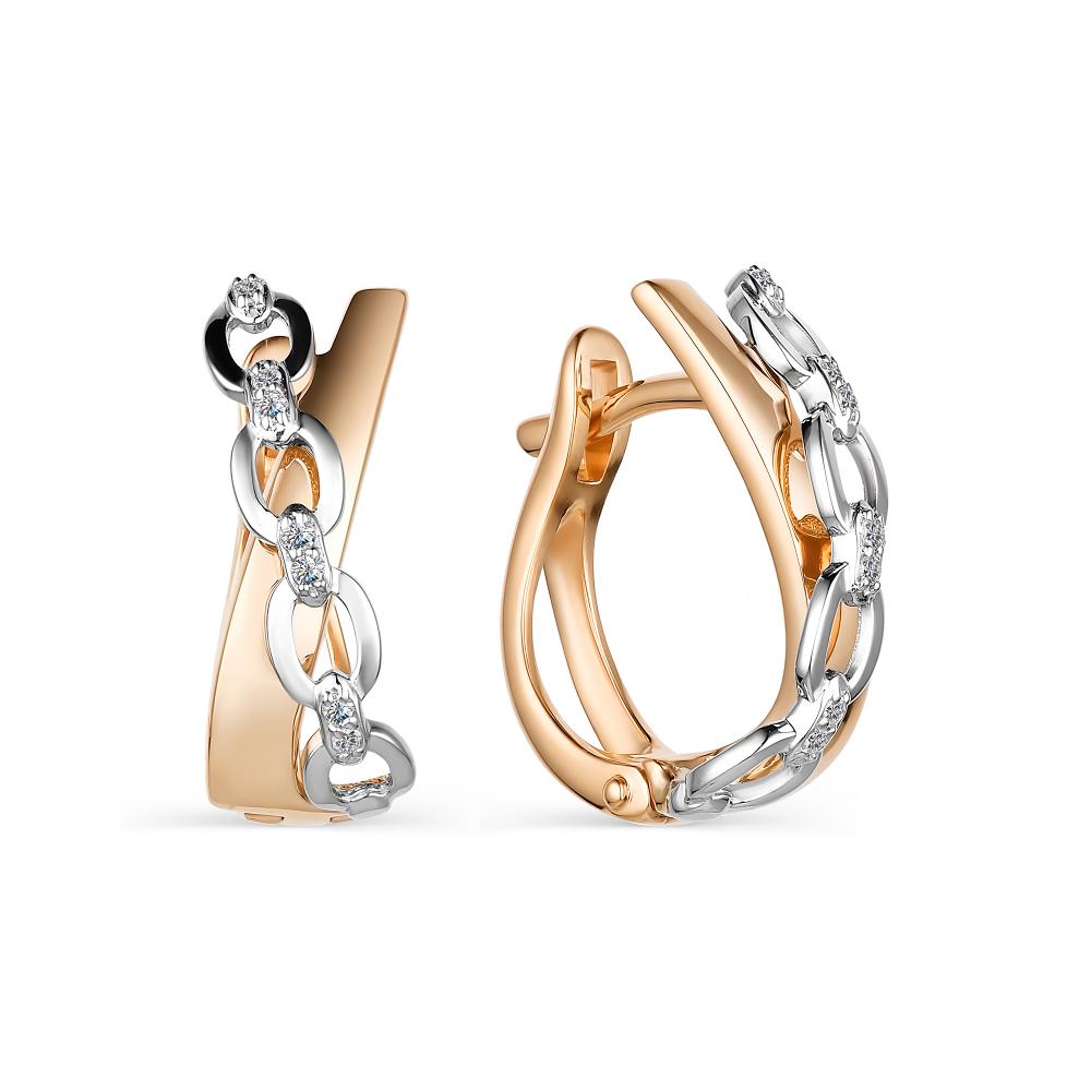 

Серьги из красного золота с бриллиантом АЛЬКОР 24012-100, 24012-100
