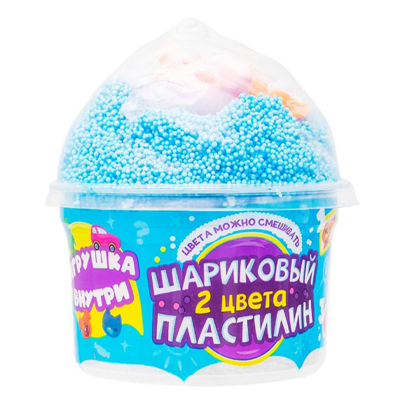 

Пластилин шариковый 20 г с игрушкой в ассортименте