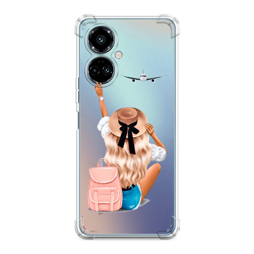 

Противоударный силиконовый чехол "Автостопом самолетом" на Tecno Camon 19 Pro