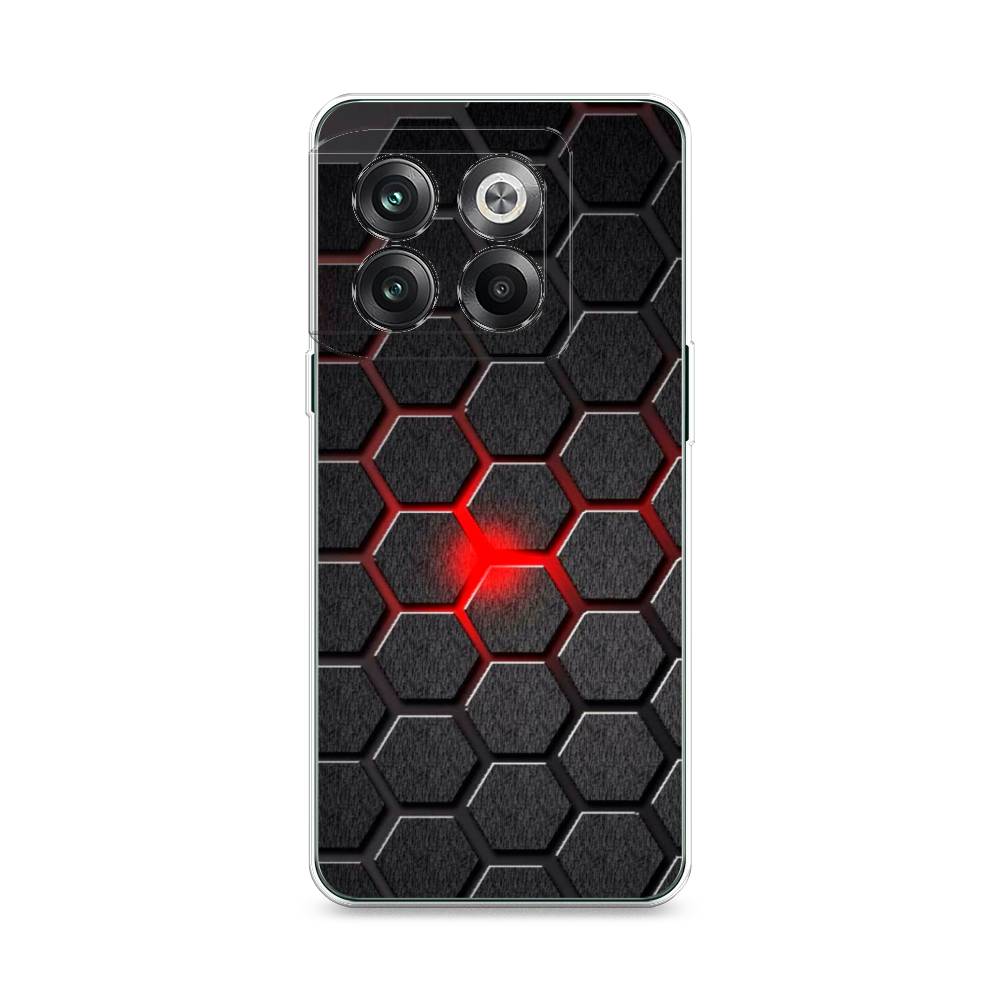 

Чехол на OnePlus 10T "Соты красные", Красный;черный;серый, 153150-3