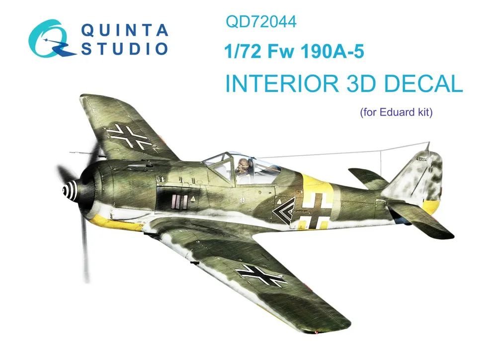 

3D Декаль интерьера Quinta Studio 1/72 Fw 190A-5(Eduard)QD72044, Цветной