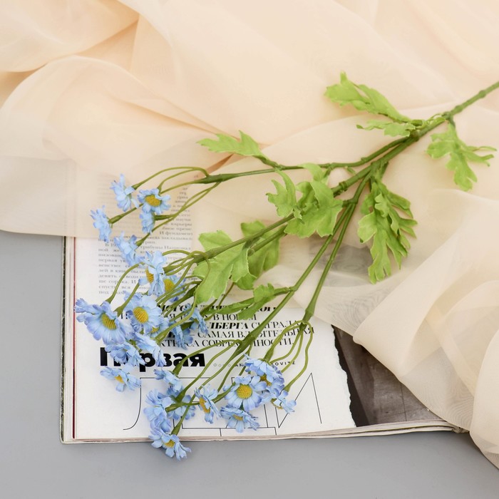 

Цветы искусственные Матрикария d-2 см 40 см, голубой