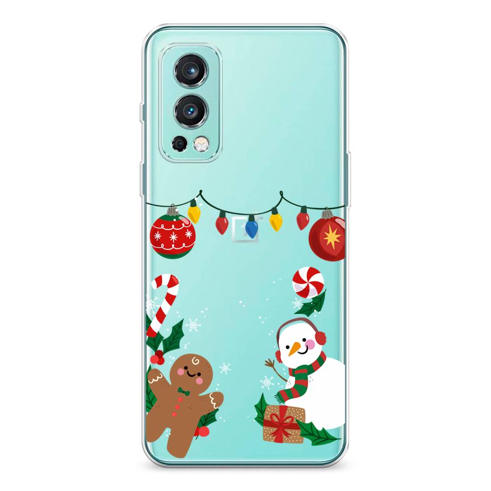 

Чехол на OnePlus Nord 2 5G "Новогоднее настроение", Коричневый;красный;зеленый, 151750-5