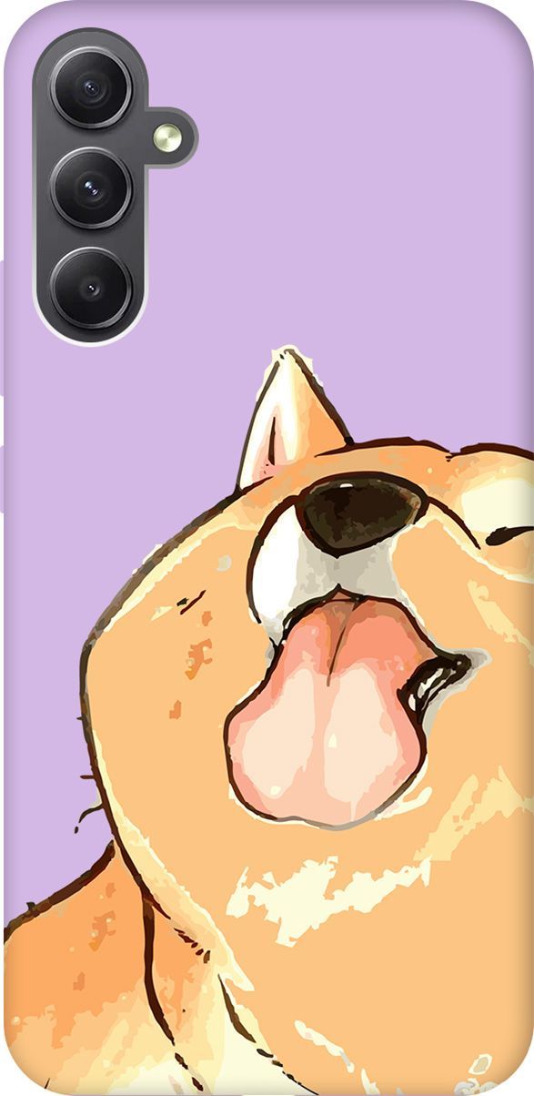 

Чехол на Samsung Galaxy A34 5G "Shiba" сиреневый, Фиолетовый;бежевый, 158746