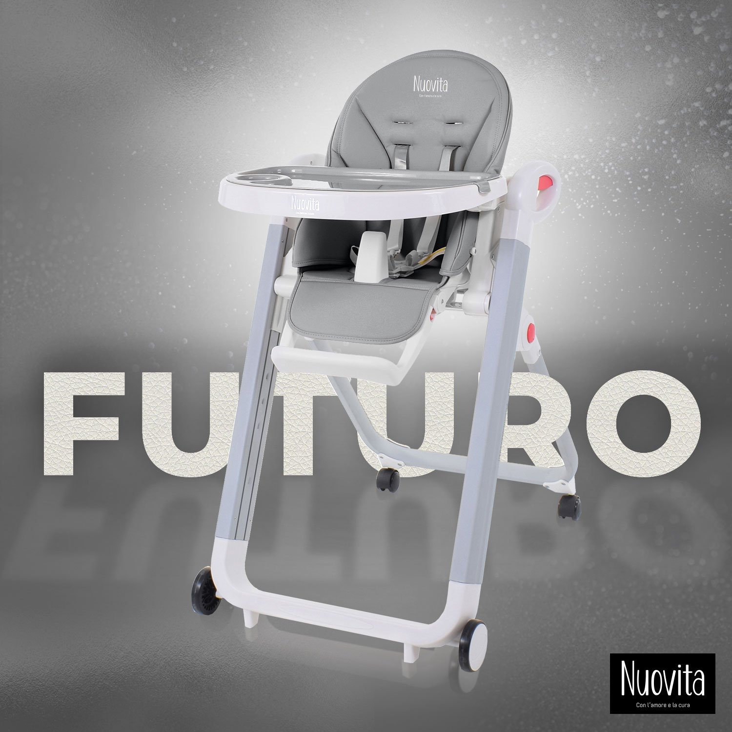 Стульчик для кормления Nuovita Futuro Bianco (Grigio/Серый) стульчик для кормления nuovita futuro senso bianco grigio scuro темно серый