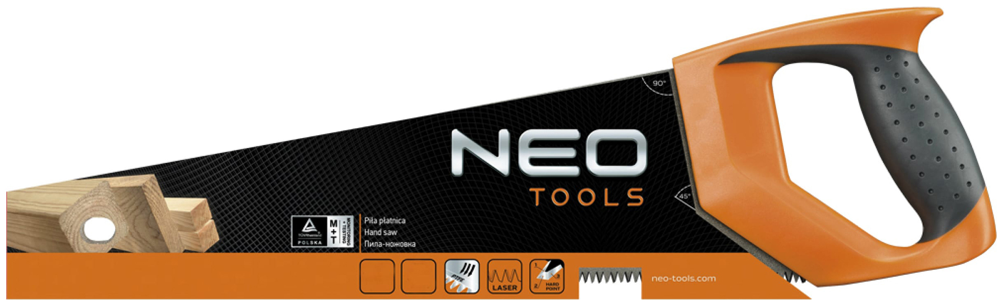 NEO Tools Ножовка, 7 TPI / 11TPI, двухкомпонентная рукоятка, трехсторонняя заточка и закал ножовка по дереву neo tools 450 мм 7tpi ptfe 41 116