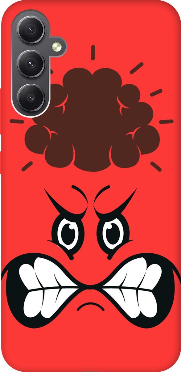 

Чехол на Samsung Galaxy A34 5G с принтом "Angry Face" красный, Красный;белый, 158747