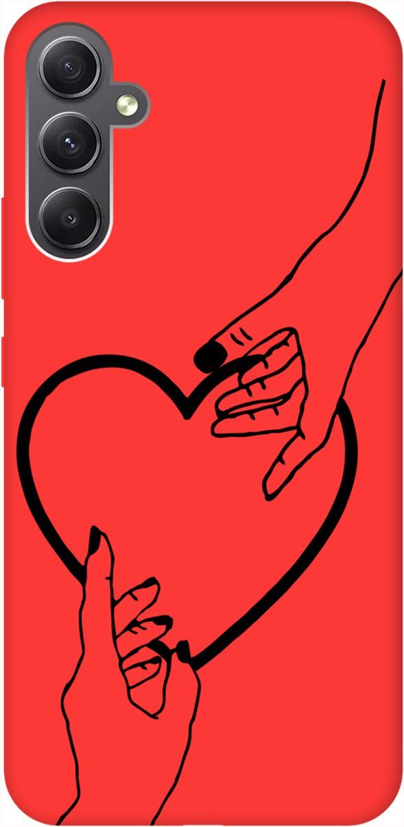 

Чехол на Samsung Galaxy A34 5G "Hands" красный, Красный;серый, 158746