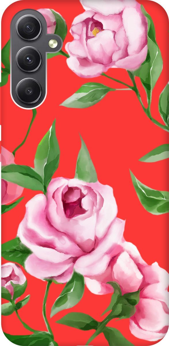 

Чехол на Samsung Galaxy A34 5G "Amazing Peonies" красный, 158746