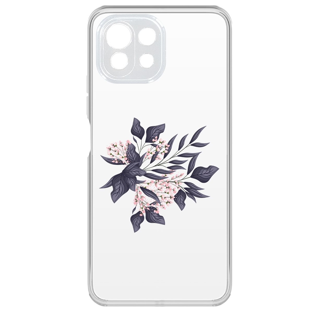 

Чехол-накладка Krutoff Clear Case Розовые бутоны для Xiaomi Mi 11 Lite
