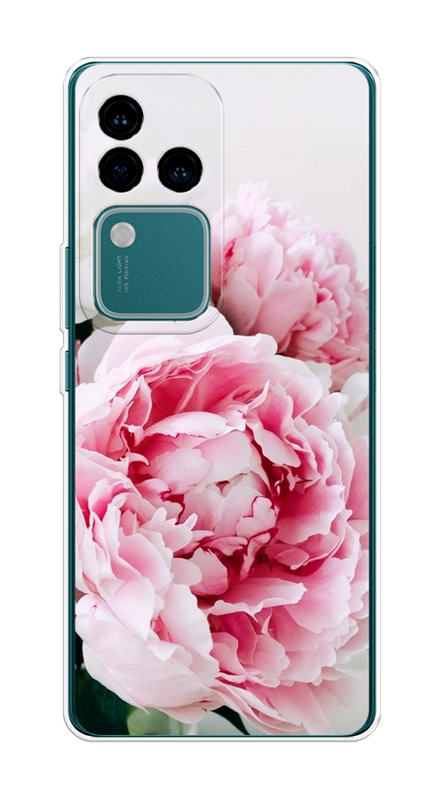 

Чехол на Vivo V30 Pro/S18 Pro "Розовые и белые пионы", Розовый;белый, 269950-1