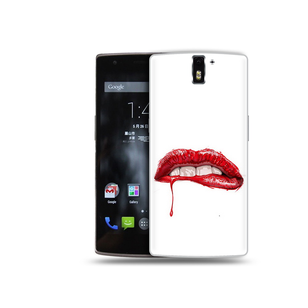 

Чехол MyPads Tocco для OnePlus One яркие красные губы, Прозрачный, Tocco