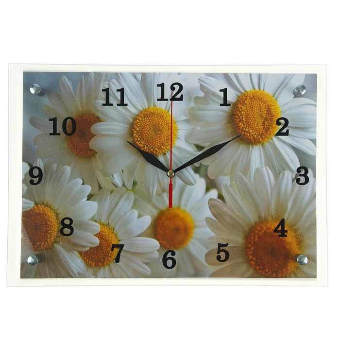 

Часы настенные, серия: Цветы, "Ромашки", 25х35 см, микс