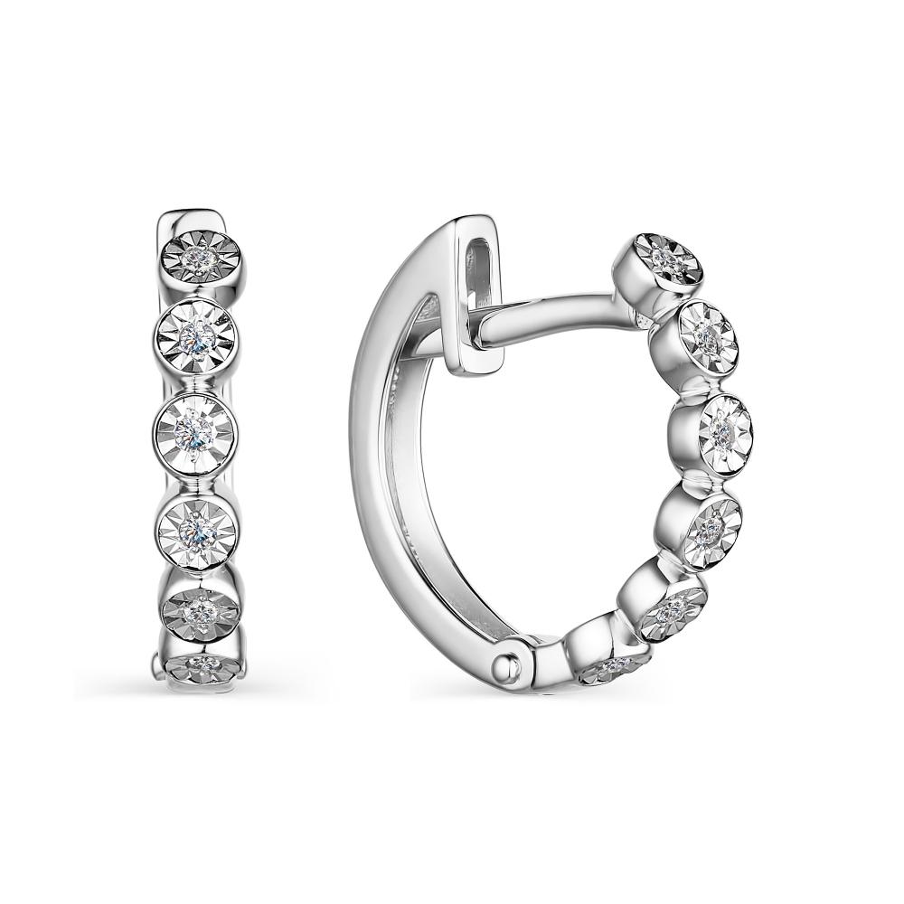

Серьги из белого золота с бриллиантом АЛЬКОР 24005-200, 24005-200