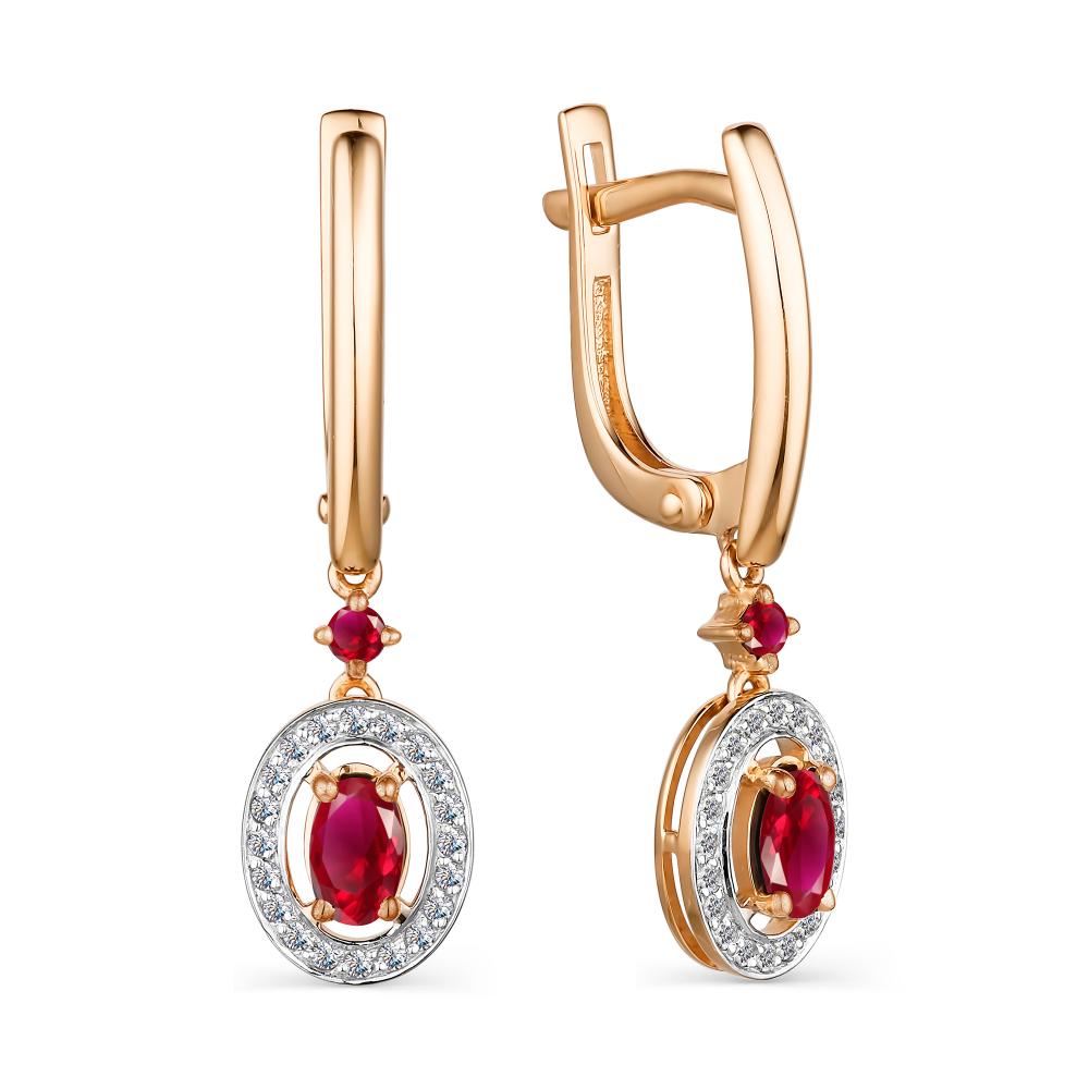 

Серьги из красного золота с бриллиантом АЛЬКОР 23958-103, 23958-103