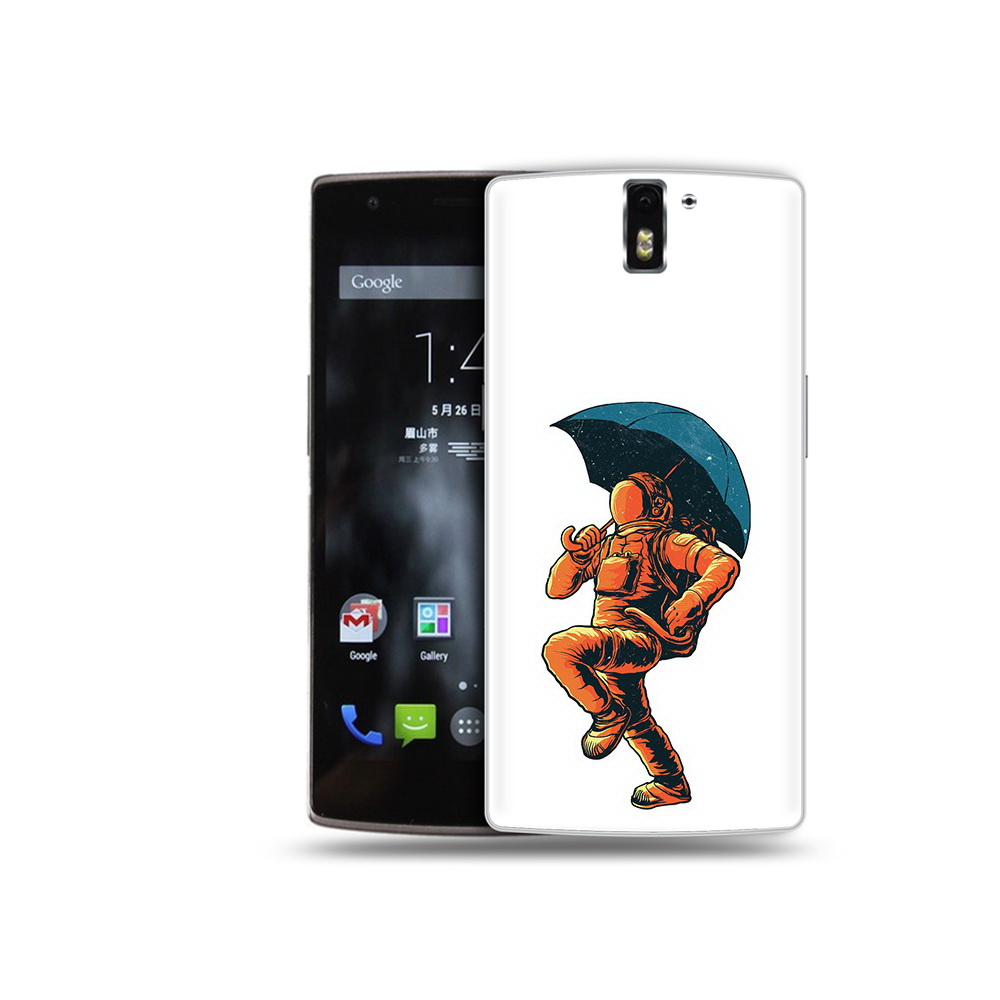 

Чехол MyPads Tocco для OnePlus One шагающий космонавт с зонтом, Прозрачный, Tocco