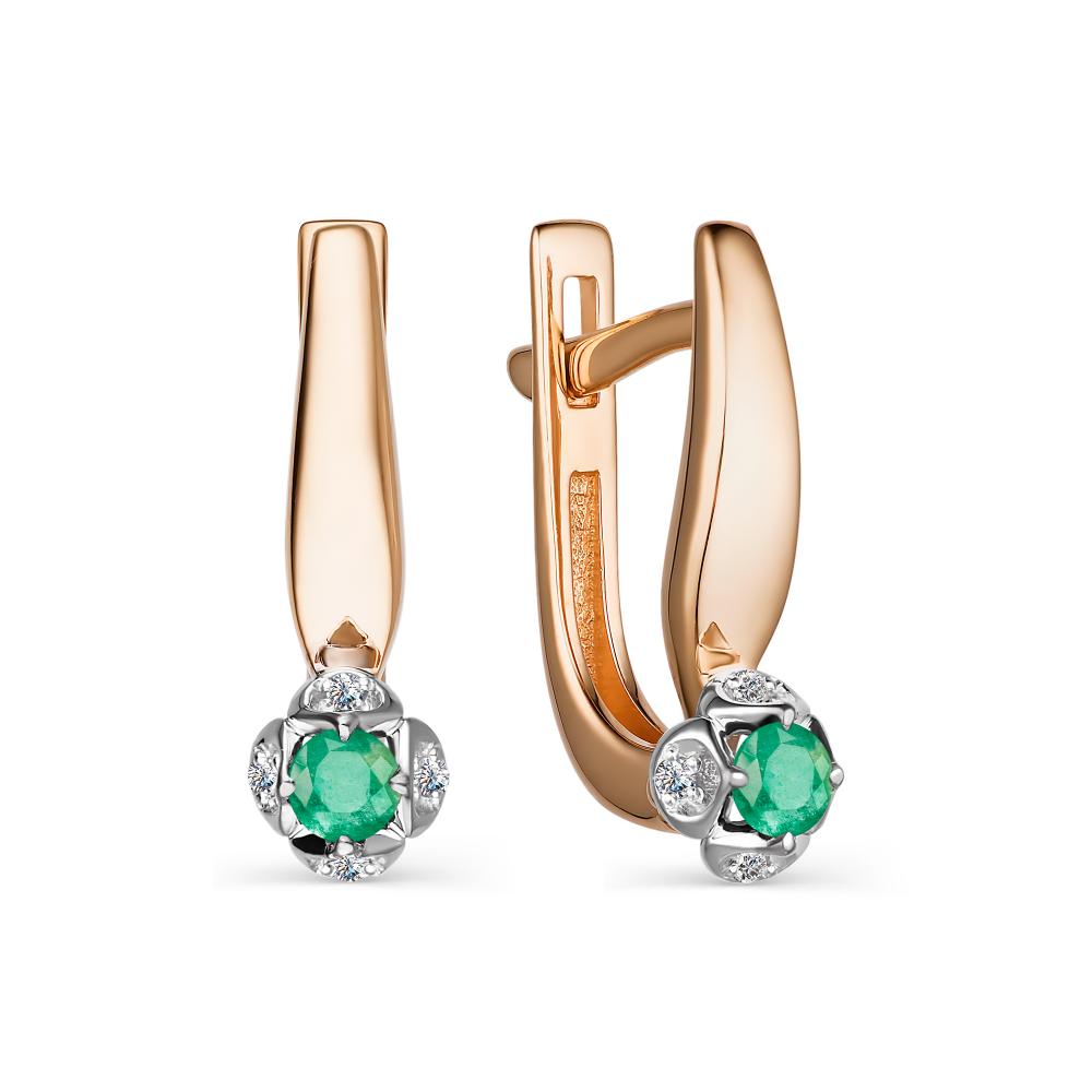 

Серьги из красного золота с бриллиантом АЛЬКОР 23826-101, 23826-101
