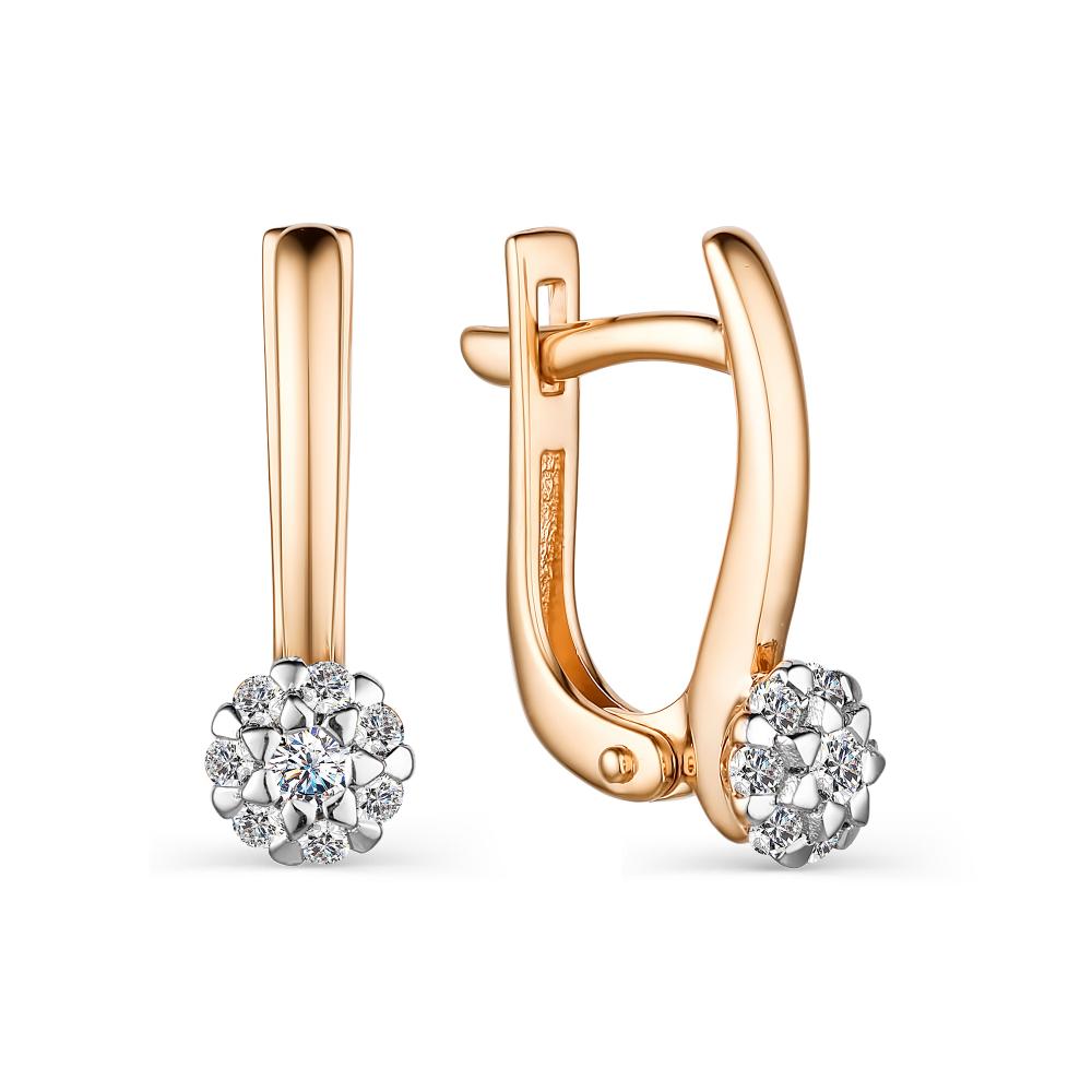 

Серьги из красного золота с бриллиантом АЛЬКОР 23905-100, 23905-100