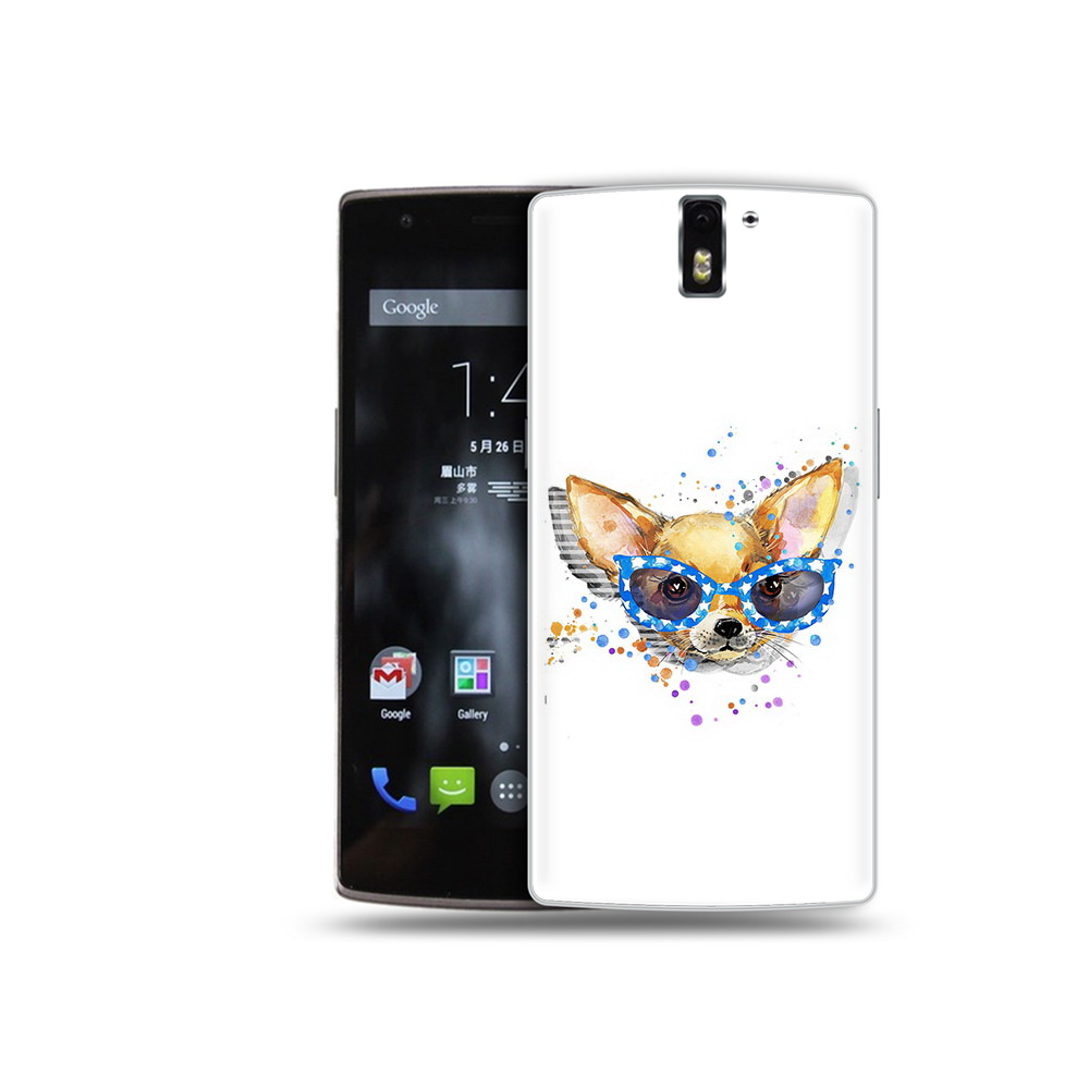 

Чехол MyPads Tocco для OnePlus One чихуа-хуа в очках, Прозрачный, Tocco