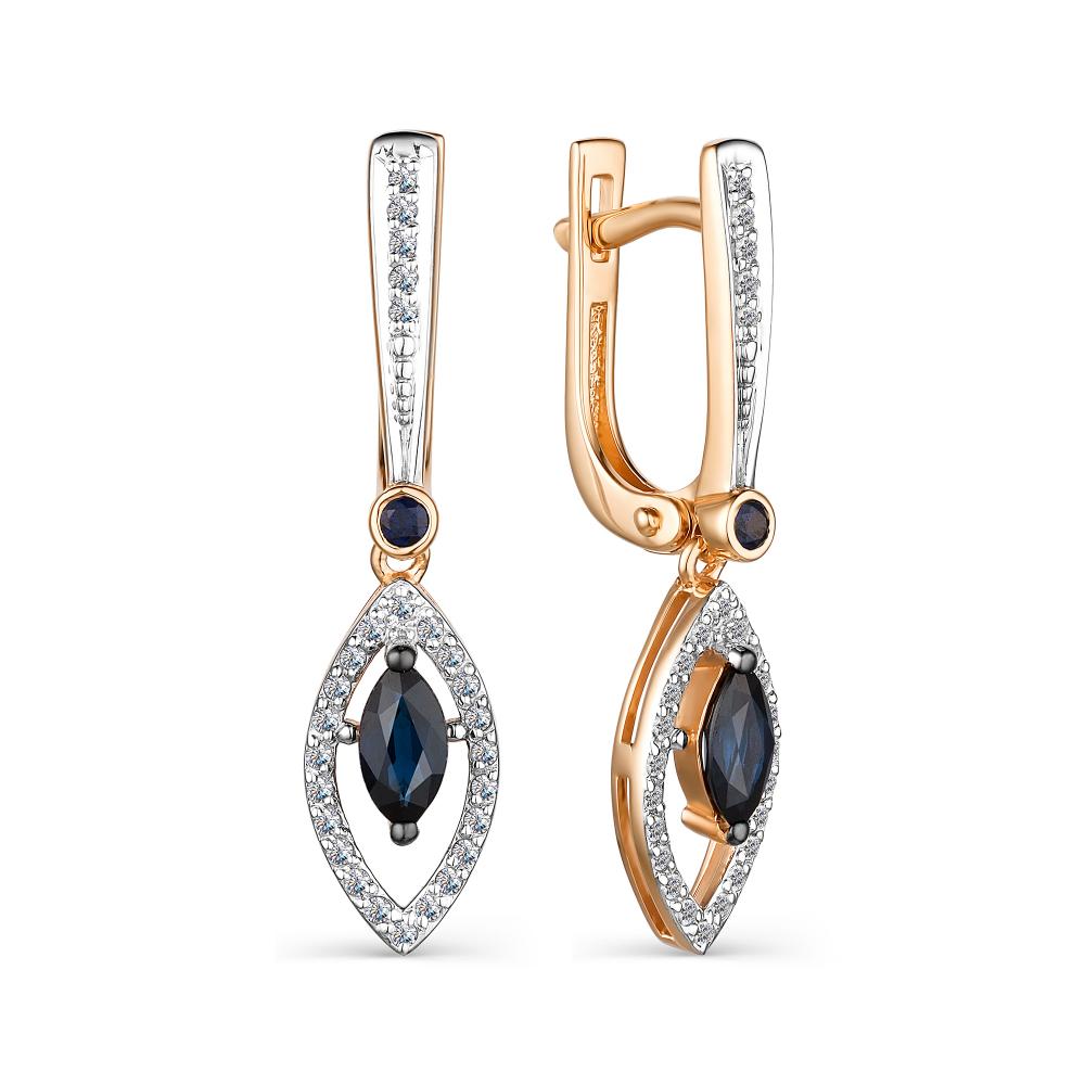 

Серьги из красного золота с бриллиантом АЛЬКОР 23990-102, 23990-102