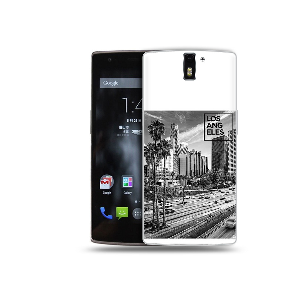 

Чехол MyPads Tocco для OnePlus One черно белый лос анджелес, Прозрачный, Tocco