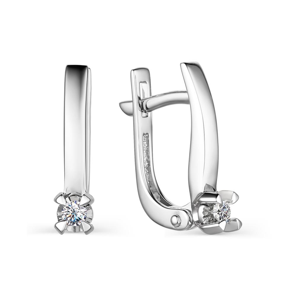 

Серьги из белого золота с бриллиантом АЛЬКОР 24001-200, 24001-200