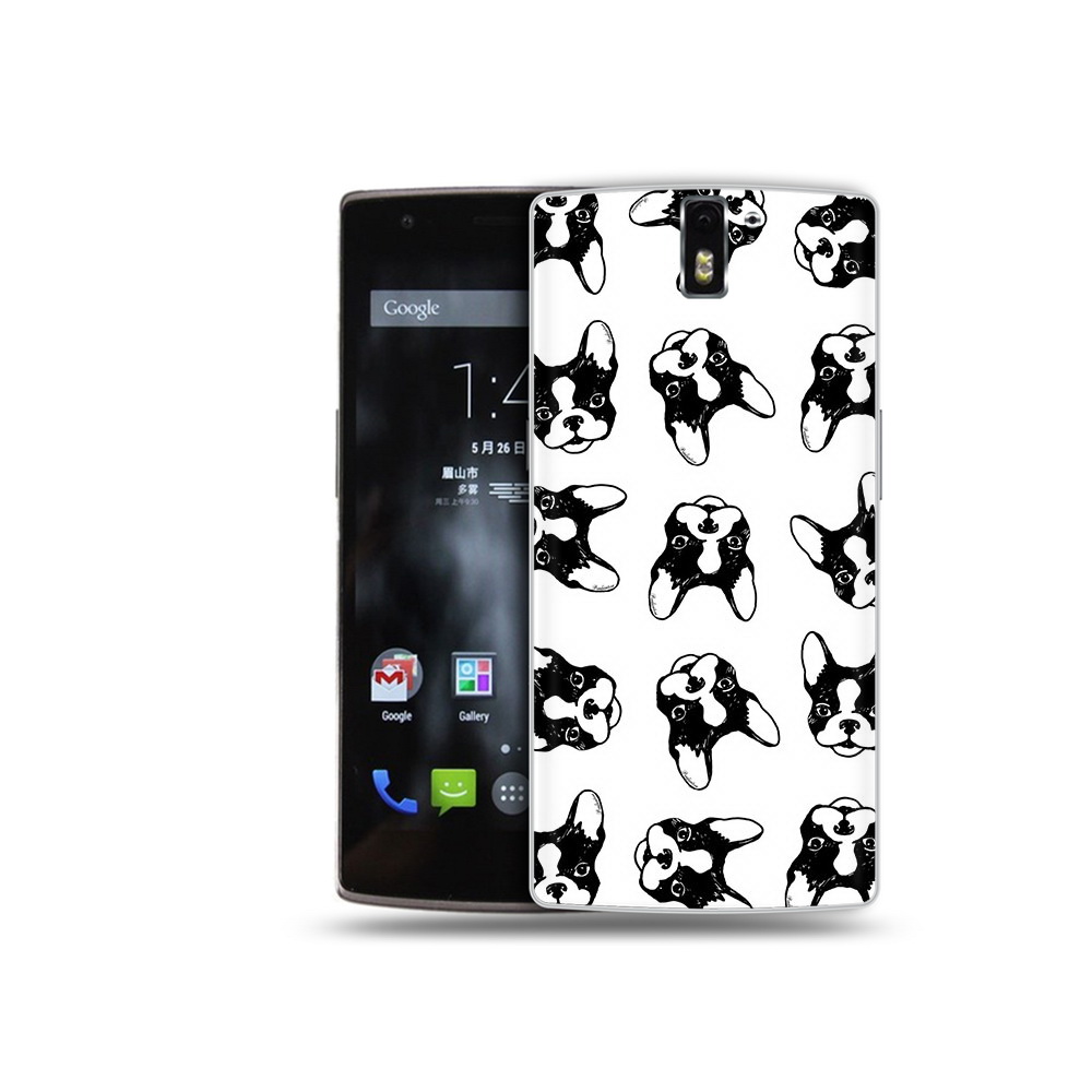 

Чехол MyPads Tocco для OnePlus One черно белые собачки, Прозрачный, Tocco