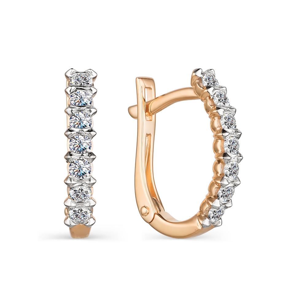 

Серьги из красного золота с бриллиантом АЛЬКОР 23942-100, 23942-100