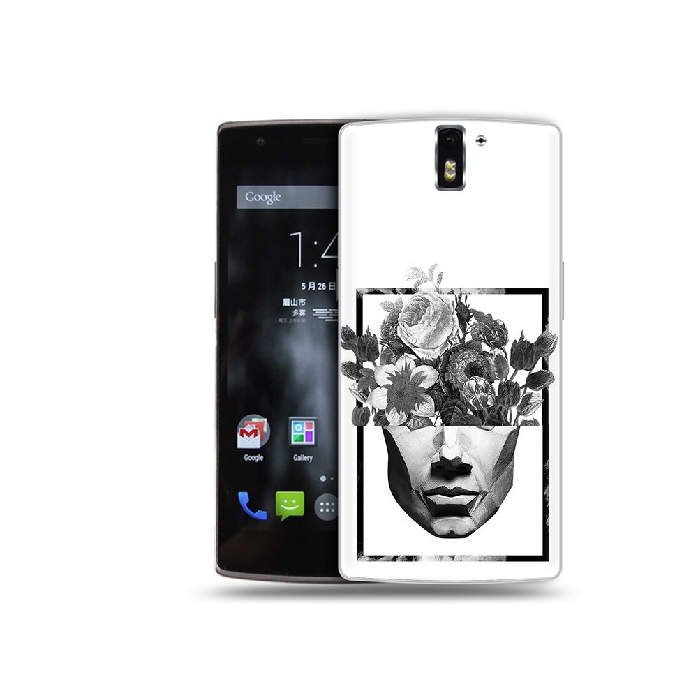 

Чехол MyPads Tocco для OnePlus One черно белая ваза в абстракции, Прозрачный, Tocco