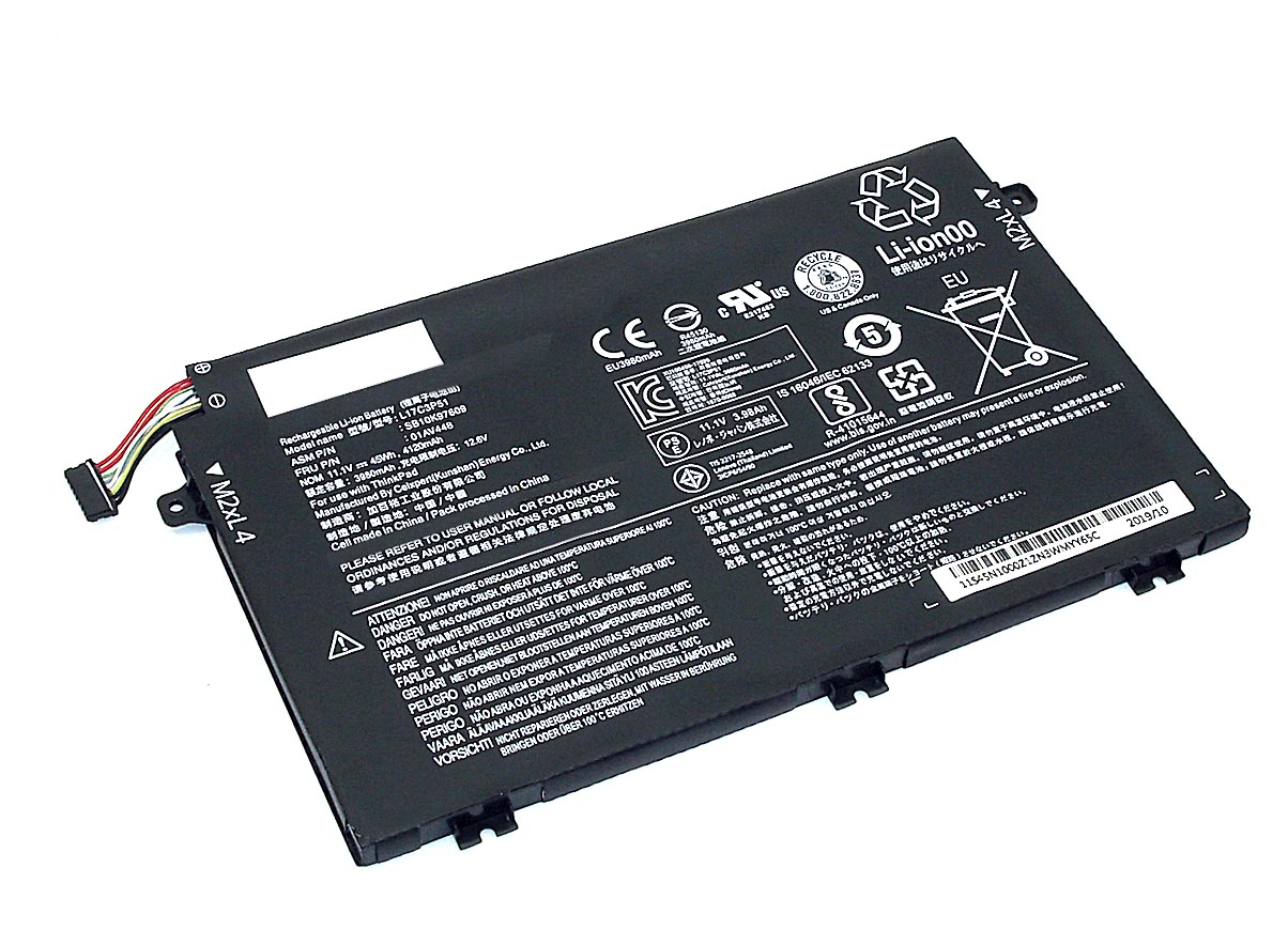 фото Аккумуляторная батарея oem для ноутбука lenovo thinkpad e490 (01av448) 11.1v 4120mah