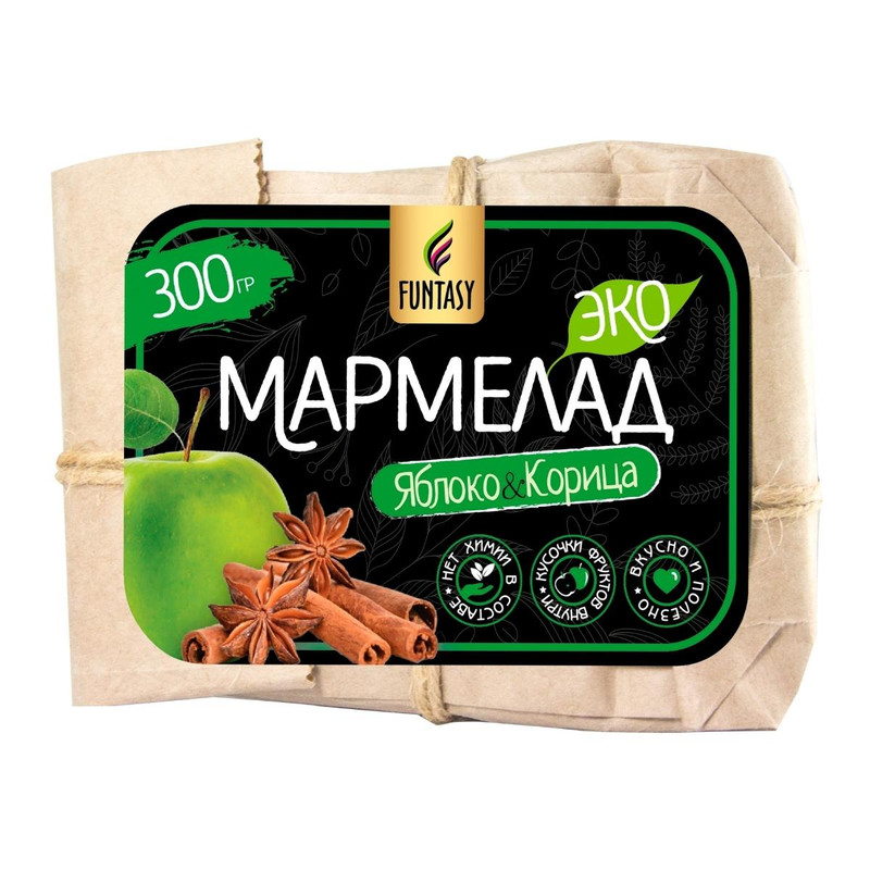 

Эко мармелад Funtasy Яблоко Корица, 300 гр