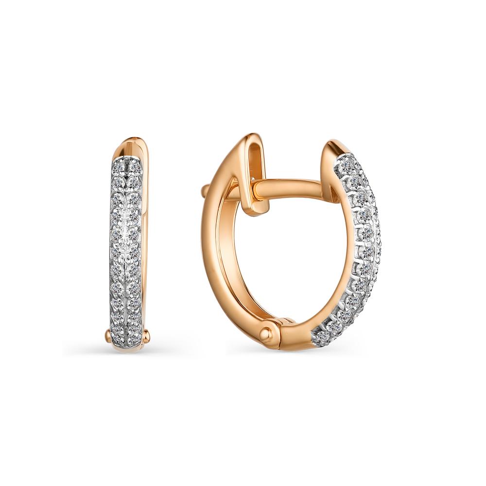 

Серьги из красного золота с бриллиантом АЛЬКОР 23986-100, 23986-100