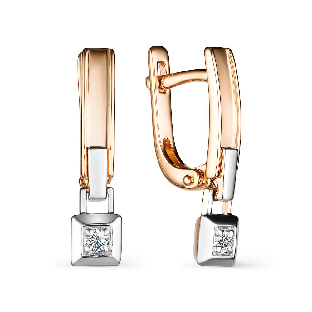 

Серьги из красного золота с бриллиантом АЛЬКОР 23890-100, 23890-100