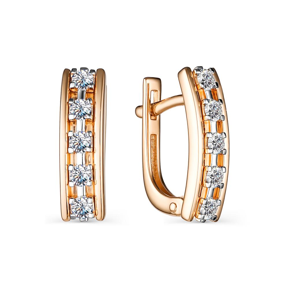 

Серьги из красного золота с бриллиантом АЛЬКОР 23929-100, 23929-100