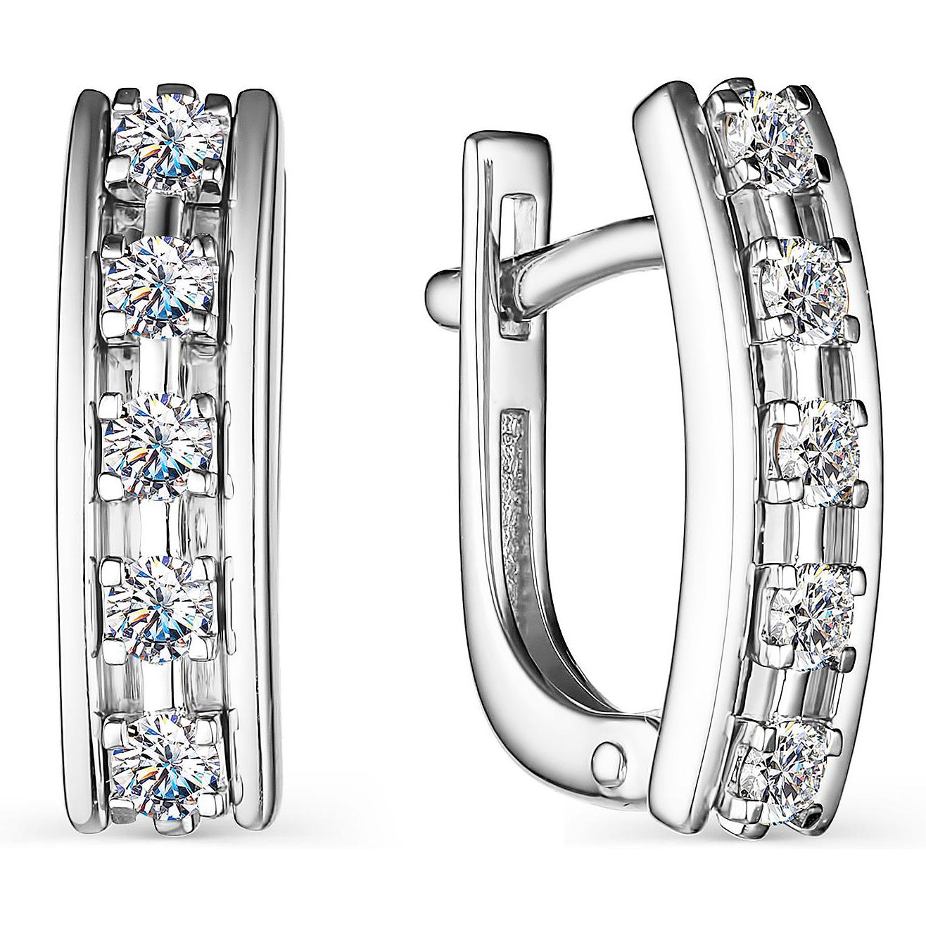 

Серьги из белого золота с бриллиантом АЛЬКОР 23929-200, 23929-200