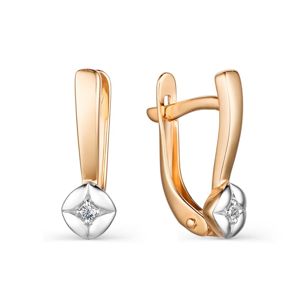 

Серьги из красного золота с бриллиантом АЛЬКОР 23910-100, 23910-100