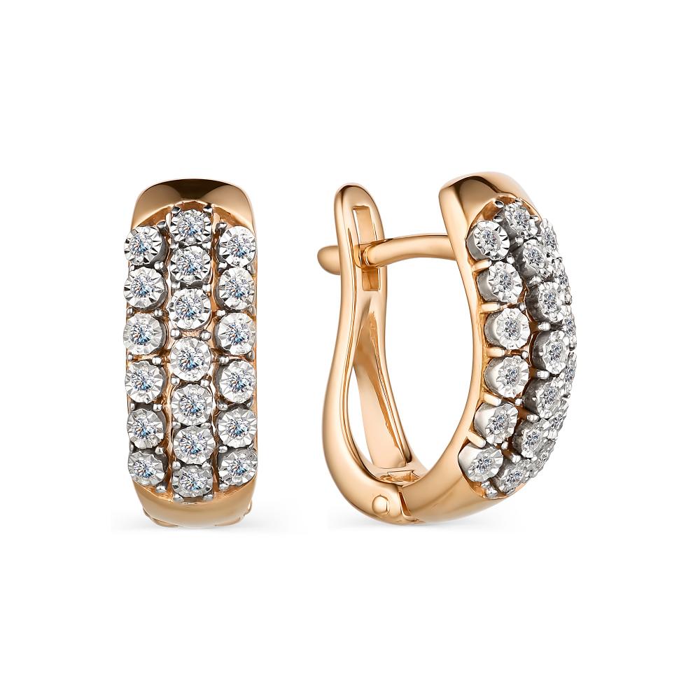 

Серьги из красного золота с бриллиантом АЛЬКОР 23949-100, 23949-100